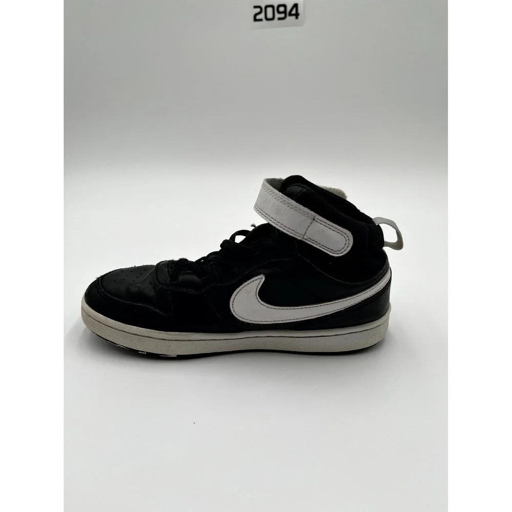 Nike Court Borough Mid 2 Unisex Kids 3 Casual Shoes Black‎ White Leather Sneaker